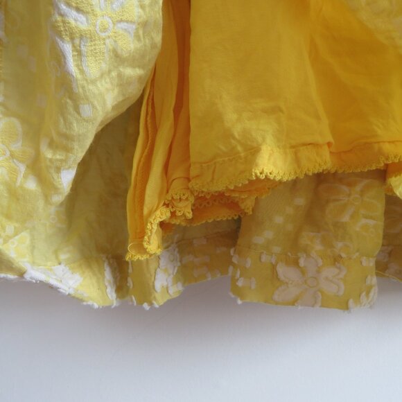 ANTHROPOLOGIE MAEVE Rhonda Textured Midi Dress in Yellow Floral Boho Size US 6 - Picture 9 of 15